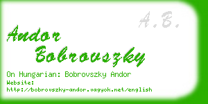andor bobrovszky business card